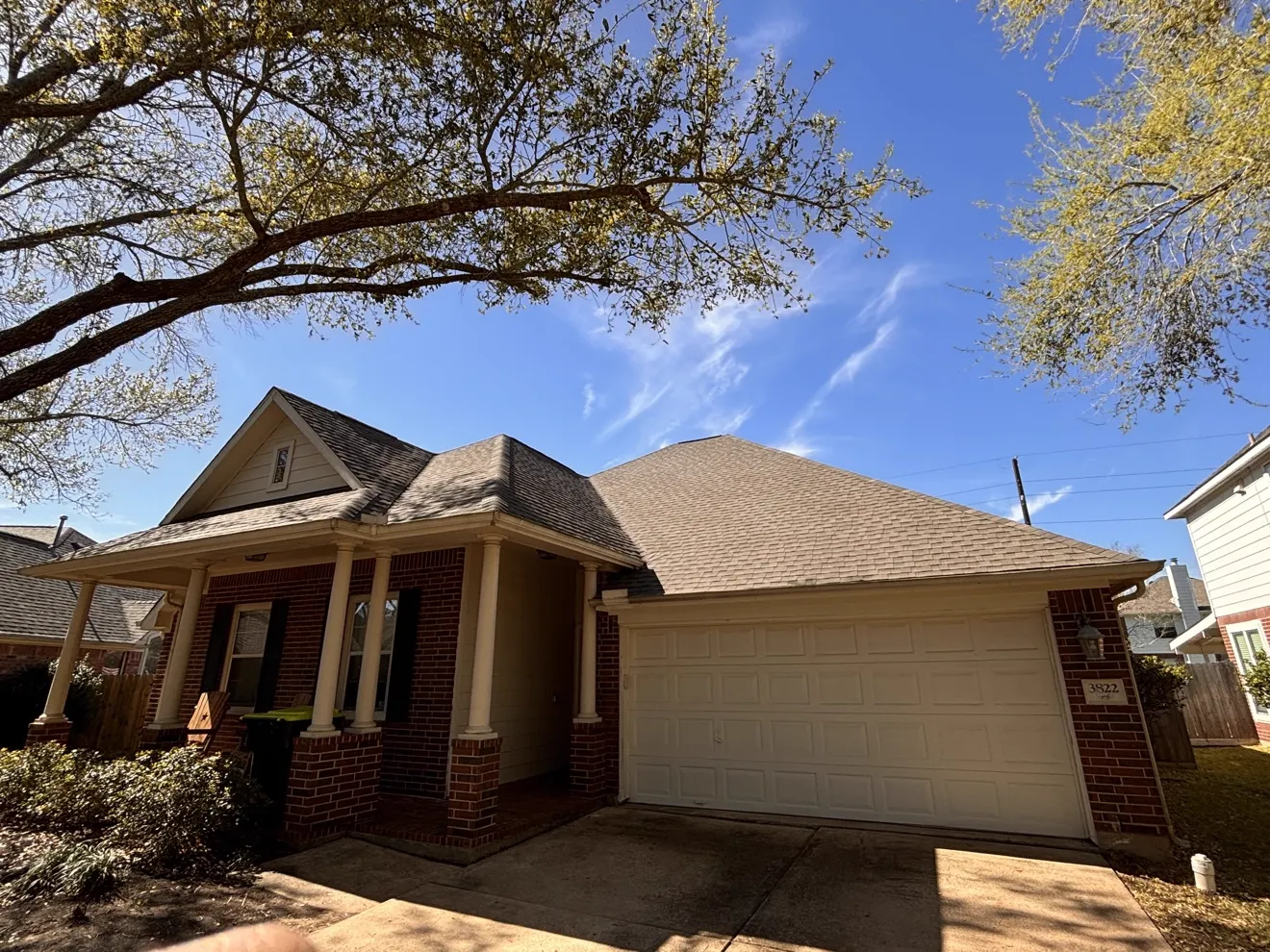 Completed residential roof replacement